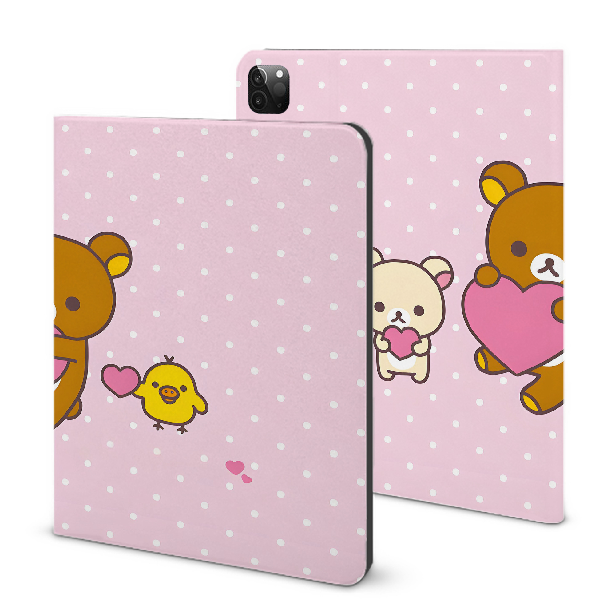 （画像用） リラックマ リラックマ キイロイトリ Rilakkuma Korilakkuma Kiiroitori IPadケース ペンホルダー付き ブックスタイルデザイン